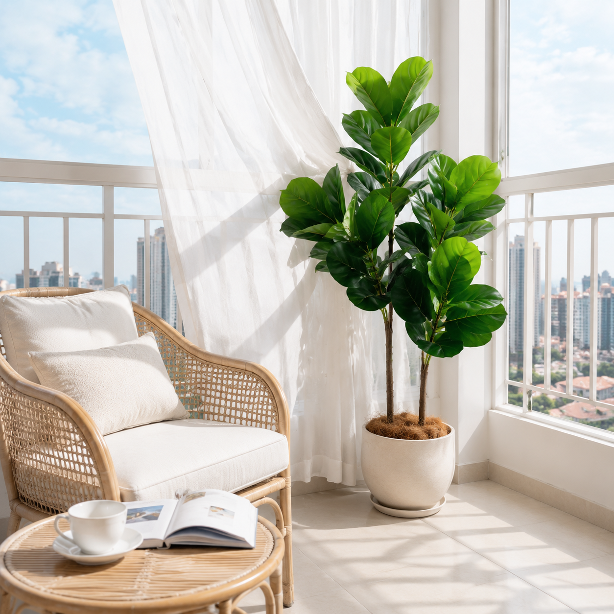130cm/4.3ft Artificial Ficus L - Ficus Lyrata Tree avis et prix