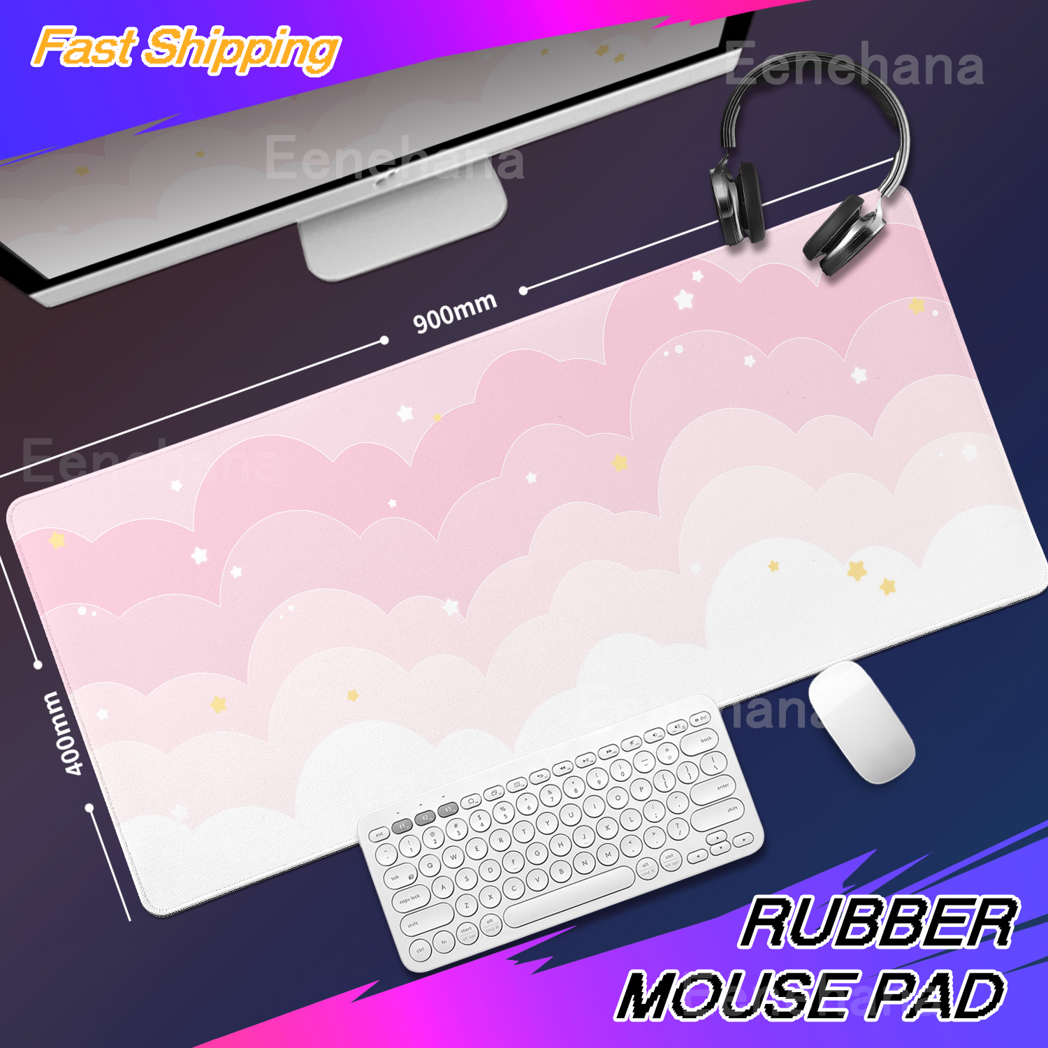 Light Blue Pink Clouds Desk Ma - Tradescantia Purple avis et prix